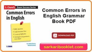 Common Errors in English Grammar Book PDF