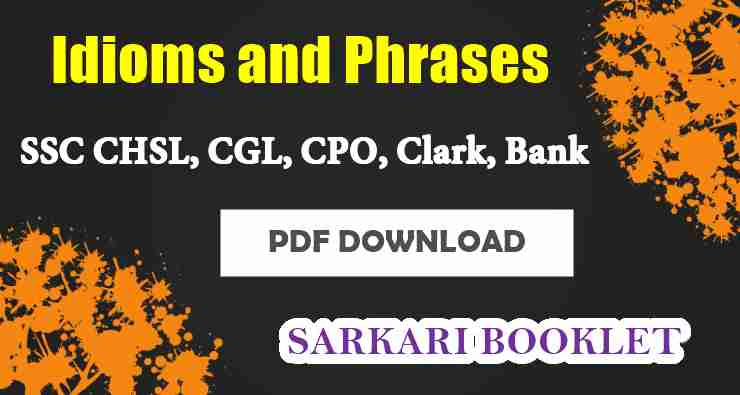 Idioms and Phrases in English Notes PDF